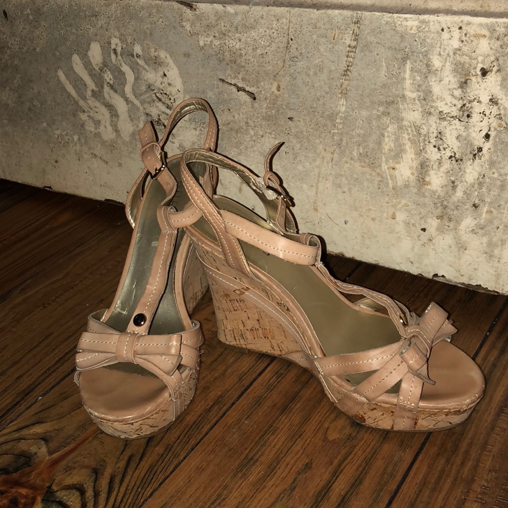Tan wedge sandals